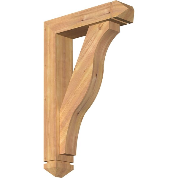 Ekena Millwork Funston Arts and Crafts Smooth Bracket w/ Offset Brace, Western Red Cedar, 5 1/2"W x 22"D x 34"H BKT0604X22X34FST03SWR - main